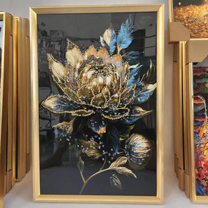 Salon décoration fleur Ginkgo feuille cadre mur Art photo avec diamants cristal porcelaine Art diamant <span class=keywords><strong>peinture</strong></span> - Product Image 1