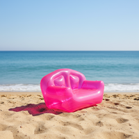 Canapé gonflable double moderne en PVC transparent, chaise de loisirs intérieure/extérieure
