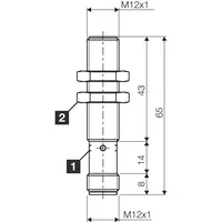 Connecteur métallique DCB12MB04PS-B3 Amplificateur intégré Protection contre les courts-circuits Capteur de proximité inductif