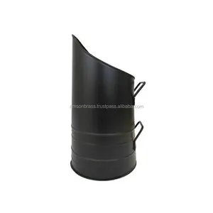 壁炉用黑色金属煤Hod最新设计灰桶镀锌金属煤桶木炭手工桶