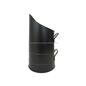 Cubo de cenizas de nuevo diseño, Cubo de carbón de Metal galvanizado, cubo hecho a mano de carbón, chimenea usada, Hod de carbón de Metal negro - Product Image 1
