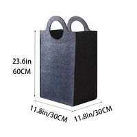Panier à linge pliable en feutre écologique de grande capacité, panier à linge sale autoportant, panier à linge pliable durable avec poignées