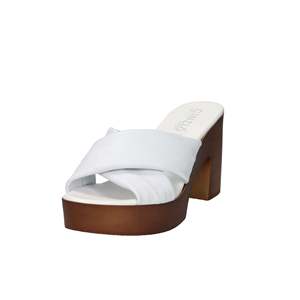 Ciabatta con Tacco Morbida da Donna Cinzia Bianca IAF282974 - Product Image 1