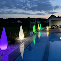 Lámpara de Pie Moderna LED Impermeable con Pantalla Blanca en Forma de Gota, Diseño Art Deco para Uso Interior/Exterior, 3000/4000/6000K