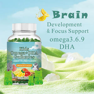 Caramelle Gommose Vegane <span class=keywords><strong>Omega</strong></span> <span class=keywords><strong>3</strong></span> <span class=keywords><strong>DHA</strong></span> per Bambini OEM/ODM con Vitamina D3 e Zinco per Migliorare la Densità Ossea, Confezione da 60 - Product Image 4