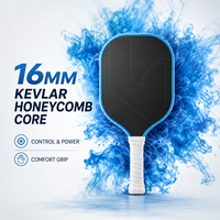 Raquette de pickleball premium 16 mm, noyau en nid d'abeille en Kevlar, haute performance, contrôle équilibré, équipement sportif, fabrication OEM