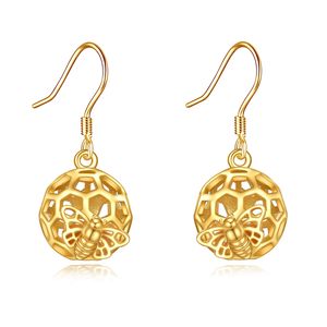Pendientes de gancho de gota de bola de abejorro de abeja de <span class=keywords><strong>miel</strong></span> chapados en oro de Plata de Ley 925 para mujer - Product Image 5