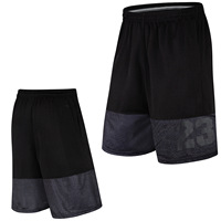 Sublimation personnalisée Short de basket-ball pour hommes respirant noir taille élastique Short de course taille moyenne Style décontracté