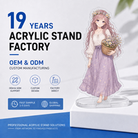 Standee Akrilik Seni, Akrilik Buram Multi-Efek untuk Pajangan Figur Anime, Akrilik Kristal Jernih, MOQ Rendah