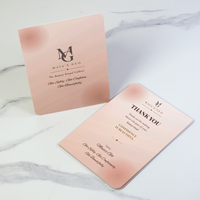 Carte d'insertion personnalisée avec logo, 350 g/m², finition mate nude, pour l'expédition, carte de remerciement esthétique personnalisée avec coins arrondis pour les produits de beauté et de soins de la peau