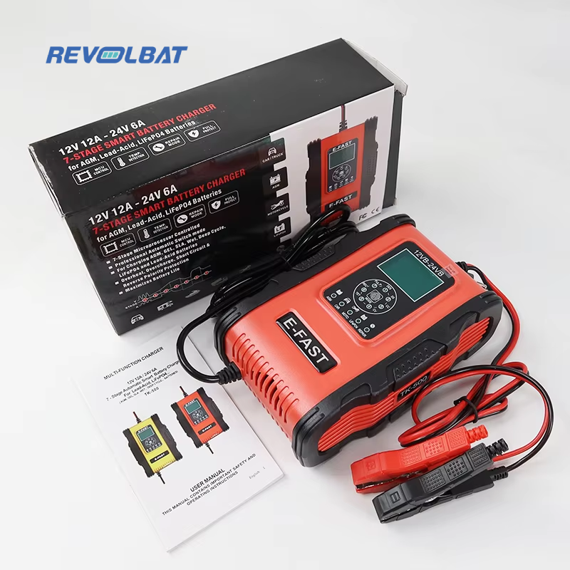 Revolbat TK-500 12V/12A 24V/6A自動車用スマート充電器全自動リン酸 