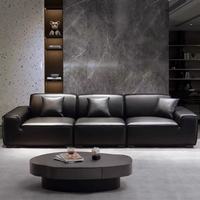 Italienisches Minimalistisches Echtleder-Luxussofa mit Liegefunktion für Moderne Minimalistische Wohnzimmer und Große Häuser/Villen