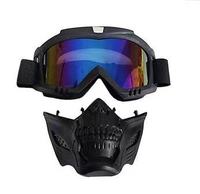 Équipement de conduite tout-terrain pour VTT, lunettes tactiques anti-buée et coupe-vent détachables pour paintball, airsoft et moto, masque facial