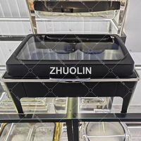 Autres fournitures pour hôtels et restaurants marmite chauffante service traiteur buffet en acier inoxydable chauffe-plats en or chauffe-plats