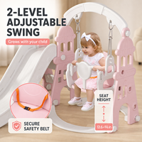 Aire de jeux multi-activités pour tout-petits avec panier de basket, marches faciles à monter, structure stable, toboggan et balançoire intérieurs pour enfants