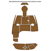 Tapis de pont en mousse EVA style teck pour plateforme de bain et cockpit de bateau Sea Ray 200 Bowrider 2003-2006, auto-adhésif, type SeaDek MarineMat