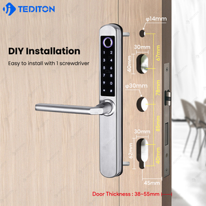 Cerradura inteligente ttlock fechadura kết hợp kỹ thuật số Nhôm Vân tay thông minh khóa cửa trước - Product Image 4