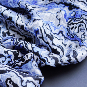 2025 trừu tượng màu xanh giật gân-Độc đáo nghệ thuật in DRESS/TOP/fabri Hot Bán - Product Image 1