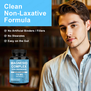 Capsules de complexe de magnésium OEM : Glycinate, Citrate, Malate, Oxyde de magnésium, Taurate, Aspartate, Orotate, Chlorure de magnésium – Pour adultes, végétariens - Product Image 4