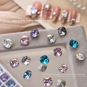 Paso Sico – Strass en verre <span class=keywords><strong>de</strong></span> haute qualité, multi-facettes, épais, à fond carré, super brillants, 8 mm, pour nail art - Product Image 1