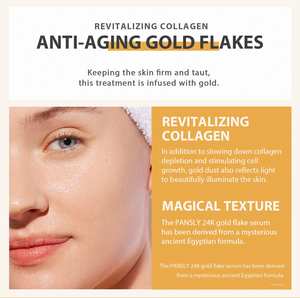 Özel etiket cilt bakımı serumu 99.9% saf altın pul Anti Aging kırışıklık koyu nokta beyazlatma 24k altın yüz Serum - Product Image 5