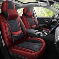 Fundas de Asiento de Coche de Cuero Perforado Universales de Estilo Ejecutivo de Lujo, Accesorios Interiores para Automóviles, Juego Completo de 16 Piezas, Directo de Fábrica