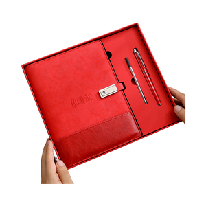 Nouveauté 2025 - <span class=keywords><strong>Carnet</strong></span> <span class=keywords><strong>de</strong></span> notes <span class=keywords><strong>rechargeable</strong></span> <span class=keywords><strong>de</strong></span> luxe en <span class=keywords><strong>cuir</strong></span> PU personnalisé avec 3 ports <span class=keywords><strong>de</strong></span> charge - Product Image 5