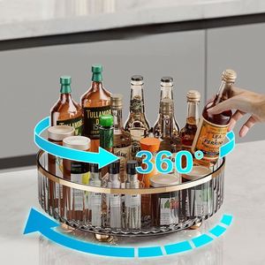 Plastic <b>Kitchen</b> Rotating Sauce Spice Bottle Storage Box Organization Dried Fruit Food Dessert Container Dish Tray Rust Resistant - Product Image 2