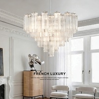 Lustre en verre soufflé personnalisé, métal, style nordique, luxe, LED, à intensité variable, CRI élevé 90, angle de faisceau de 360°, pour salon, luminaire suspendu