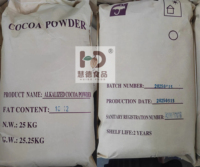 Poudre de cacao alcalinisée marron moyen, teneur en matières grasses 10-12%, pH 6.8-7.2, pour la pâtisserie et le chocolat, vente en gros usine