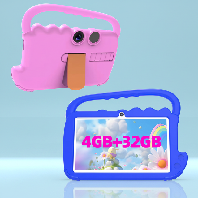OEM Peicheng OEM 7 Inch IPS Android 12.0 Spreadtrum 4GB 32GB Silicone Case for Children Educational Use New Tab Tablette Kids Tablet