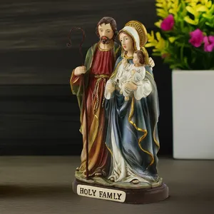 Statue classique de la Sainte Famille, figurines religieuses de luxe, sculpture européenne en polyrésine de Jésus enfant et Marie pour la décoration de Noël - Product Image 2