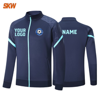 Survêtements de sport de haute qualité prêts à être expédiés, avec fermeture éclair intégrale, veste d'équipe de football, veste d'entraîneur, tenue d'échauffement d'hiver