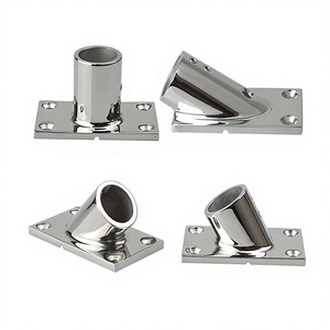 Stainless Steel 316 Marine Rectangular Railing Base 30 Degree 1-1/4 Inch Tube Handrail Fitting Stanchion <b>Yacht</b> Boat Hardware - Product Image 3