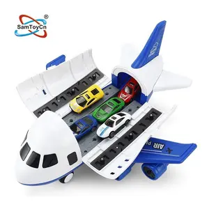 Samtoy Multi functional DIY Racing Parking Lot Storage Free Wheel Diecast Toys Friction Transport Plane Toy for Kids