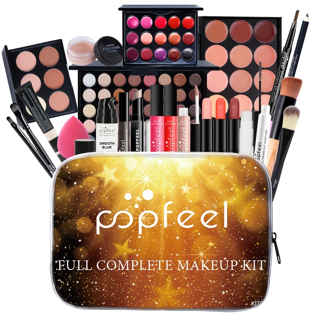 Full Kit Include Makeup Brush Set Eyeshadow Palette Lip Gloss Set Popular Customized Cosmetics Set