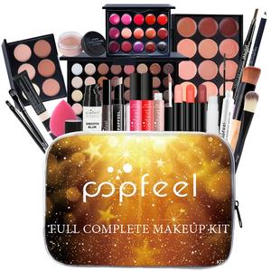 El kit completo Incluye juego de brochas de maquillaje Paleta de sombras de ojos Juego de brillo de labios Juego de cosméticos personalizados populares - Product Image 1