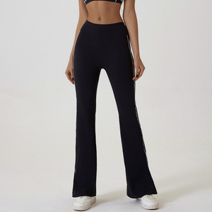 <span class=keywords><strong>Mallas</strong></span> de Yoga de cintura alta para <span class=keywords><strong>mujer</strong></span>, <span class=keywords><strong>mallas</strong></span> acampanadas para correr, Fitness, entrenamiento de baile, pantalones de pierna ancha, <span class=keywords><strong>mallas</strong></span> de gimnasio - Product Image 5