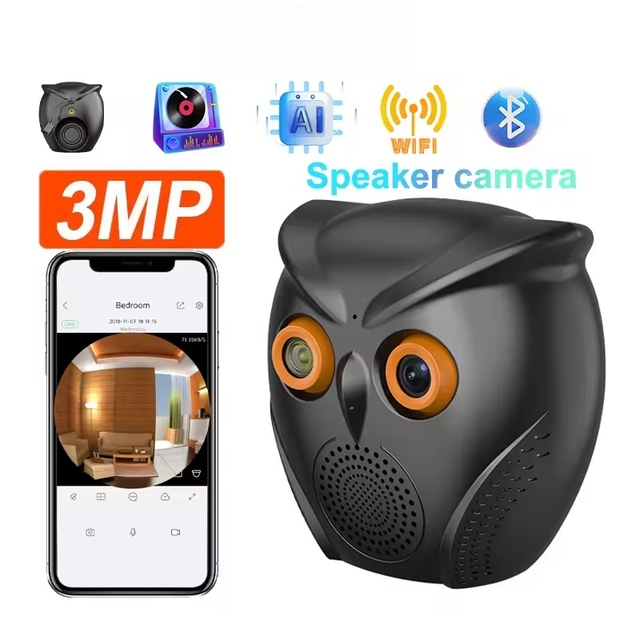 3MP HD Smart Home WIFI Wireless AI Smart Camera With Bluetooth Music Playback Humanoid Detection Alarm IndoorWifi Cctv Camera