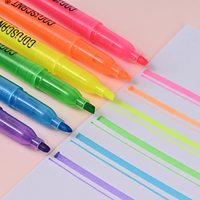 Surligneur personnalisé pas cher et abordable, rose bonbon, avec logo personnalisé, style scolaire