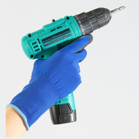 Gants de travail en nylon et spandex tricotés de calibre 18, paume enduite de mousse de nitrile micro-perforée, certifiés CE EN388, logo personnalisé, personnalisables