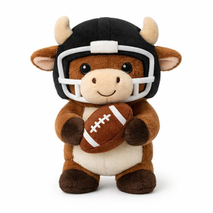 Peluche de Mascota Personalizado, Juguete de Peluche de Toro de Fútbol Americano para Equipos Deportivos, Escuelas y Regalos Promocionales - Product Image 1
