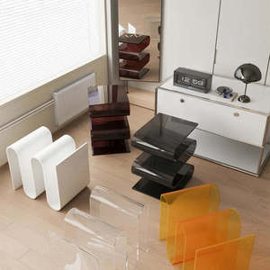 Vente en gros de table basse de chevet en Chine pour le salon scandinave table de chevet en acrylique à <span class=keywords><strong>la</strong></span> mode basse multifonction moderne - Product Image 3