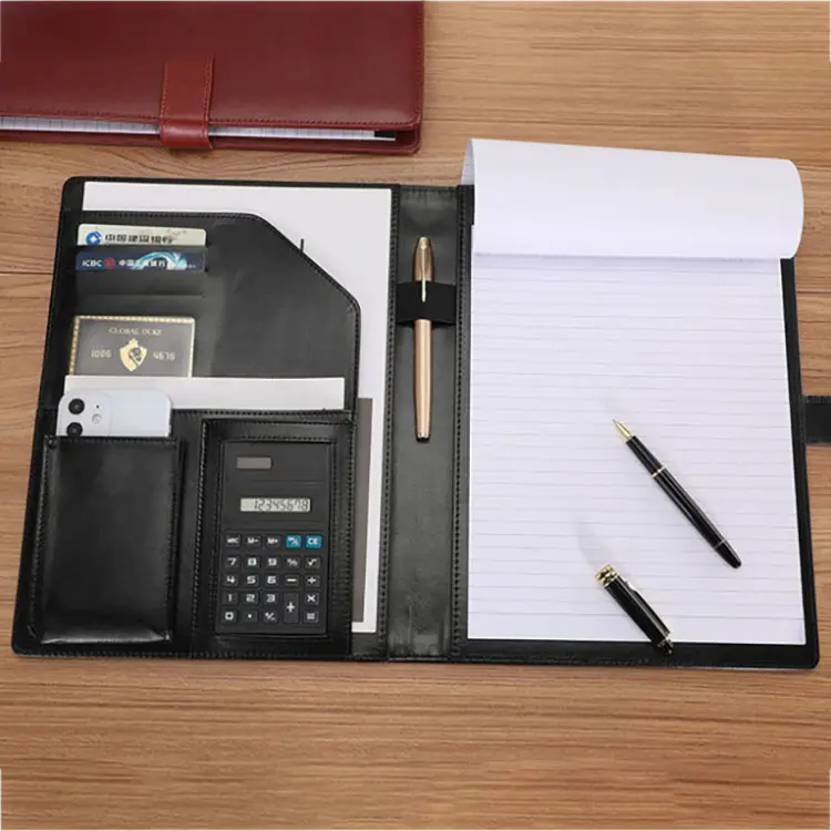 Hot Selling A4 Conference Folder Executive Business Padfolio Pu Lederen Portfolio Case