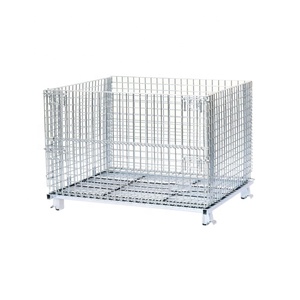 Chất lượng cao có thể gập lại tiêu chuẩn dây Thùng lưới lồng container gấp vuông thép <span class=keywords><strong>Pallet</strong></span> - Product Image 6