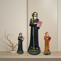 Statue religieuse de Saint Benoît personnalisée en résine 3D, faite à la main et peinte à la main, de 4,8 à 12 pouces, décoration de bureau de Noël catholique
