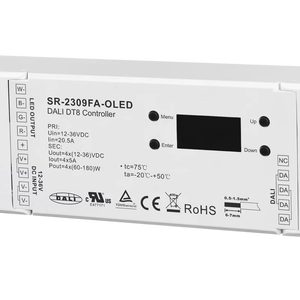 DT8Dimmer <span class=keywords><strong>Dali</strong></span> SR-2309FA-OLED สแตนด์อโลน mastermode 30kHz 5A 4CH 12-36VDC สนับสนุน TC RGBW XY + TC RGB + TC สำหรับเวที - Product Image 2
