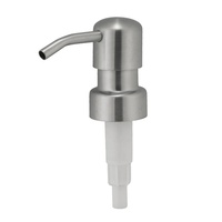 Pompe à savon en métal fabriquée en Chine, 28/400, acier inoxydable brossé, couleur argent mat, pompe distributrice de liquide pour bouteille