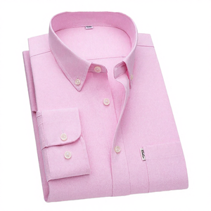 Chemise habillée boutonnée pour homme Exve, taille européenne, 100 % coton tricoté, écologique, respirante, à manches longues, couleur unie - Product Image 3