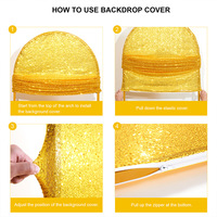 4/5/6/6.6/7.2ft Spandex Wedding Arch Cover Sequin Semi-Circular Photo Backdrop Covers Wedding Party Birthday Decorations